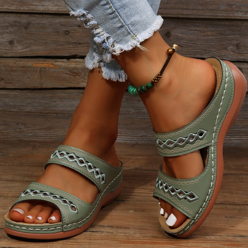 Retro Arch Support Ortopediska Wedge Sandaler