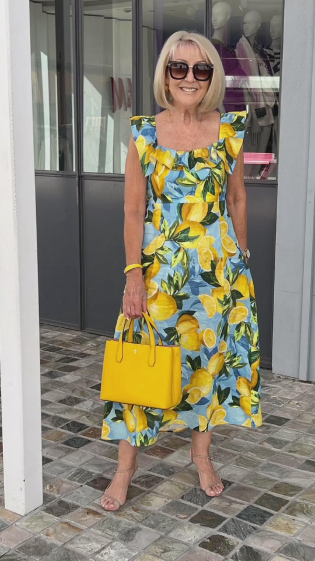 đOversized lemon print tunic dress