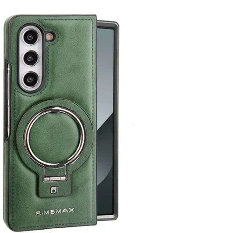 Högkvalitativ magnetisk mobilskal i PU-läder med stativ för Samsung Fold 3/4/5/6