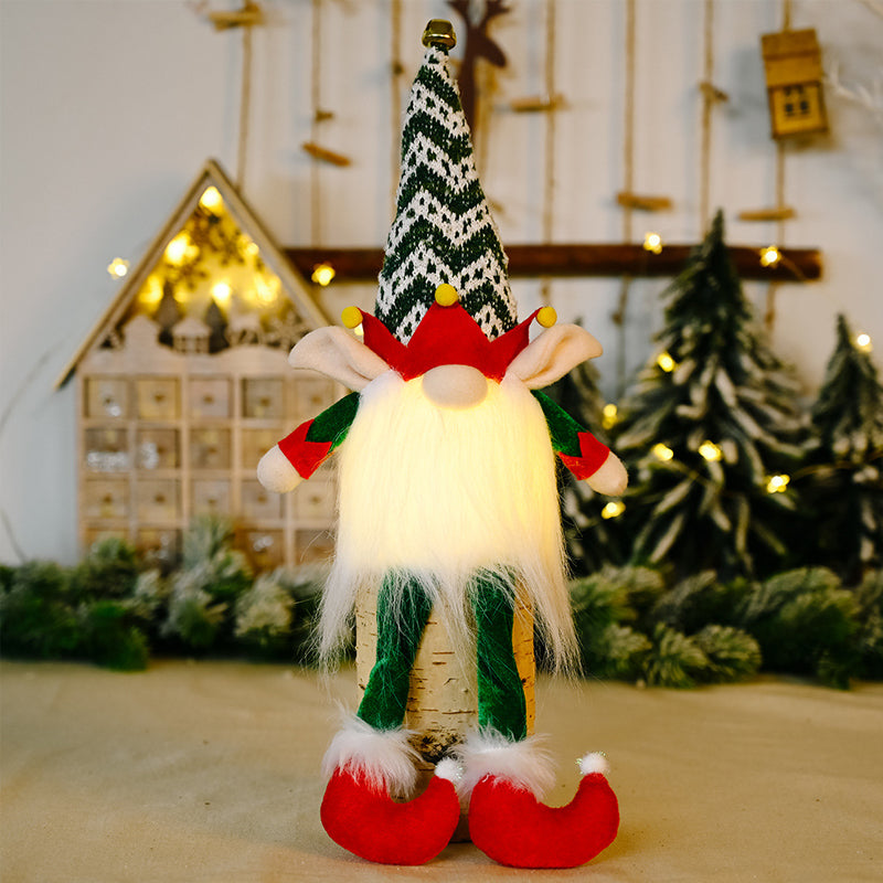 Ansiktslös jultomte docka ljus hängande prydnad