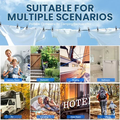 đ„2023 NyĂ„rsförsĂ€ljningđ„ - BĂ€rbar klĂ€dstreck för camping / bakgĂ„rd / husbil