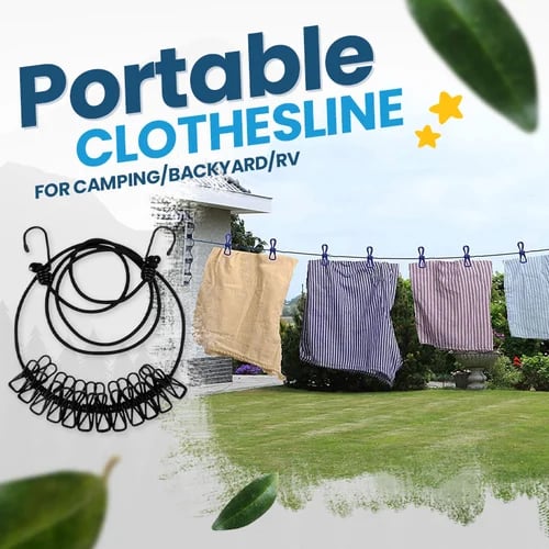 đ„2023 NyĂ„rsförsĂ€ljningđ„ - BĂ€rbar klĂ€dstreck för camping / bakgĂ„rd / husbil