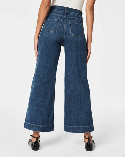 Jeans med hög midja och vida ben