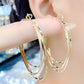 Pendientes de triple aro con diamantes