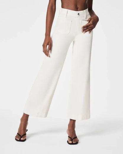 Jeans med hög midja och vida ben