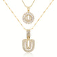 💖Paquete de 2 collares con colgante de inicial