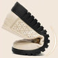 Zapatos de cuero transpirables sin cordones con suela suave para mujer.