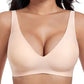 💕 Sujetadores sin aros cómodos para mujer de Jelly Wireless: sujetadores push-up, sujetadores sin costuras para camisetas y sujetadores de escote en V profundo para el día a día