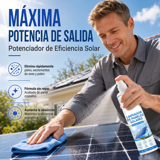 ☀️💧 Spray Limpiador Avanzado para Paneles Solares – Elimina Polvo y Suciedad Sin Frotar, Máximo Rendimiento Energético ⚡🧼