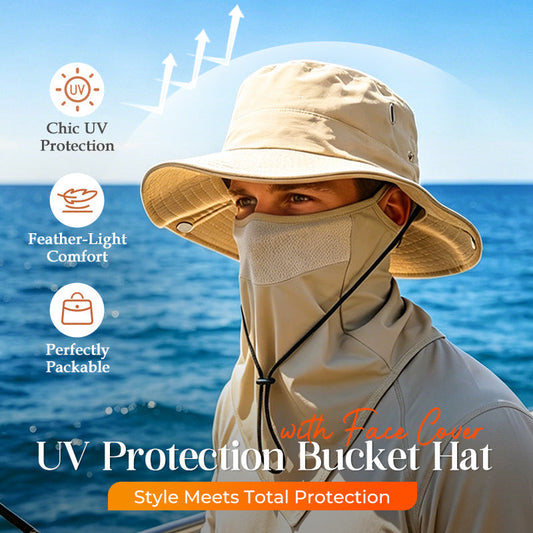 Sombrero tipo pescador con protección UV y cubierta facial