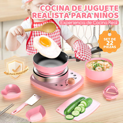🎁[El mejor regalo para un niño]🍳Mini juguetes de cocina para niños - Juego de 22 piezas