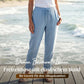 👖 Pantalones Informales de Algodón y Lino para Mujer – Transpirables, Cintura Alta y Largo al Tobillo, Elegantes 🌿✨