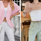 Cárdigan de manga corta con frente abierto 🧥✨ – Minimalista, color liso, ligero, tallas S-2XL