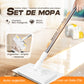 🏆Oferta especial: 60 % de descuento 🔥 Mopa plana con mango de acero inoxidable y paños lavables reutilizables