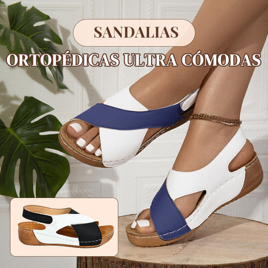 Sandalias ortopédicas de tacón inclinado ultra cómodas para mujer
