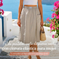 Falda-pantalón cruzada informal de cintura elástica para mujer