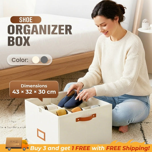 ⏰🔥 ¡50% DE DESCUENTO POR TIEMPO LIMITADO! 👟 Caja organizadora de zapatos de tela: plegable, de gran capacidad, a prueba de polvo y transpirable para armarios y dormitorios 🧺✨