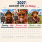 🐮📅 Calendario 2027 Vaca Highland – Diseño Exclusivo de Isabel Kline, A4 Colgante y Risas Todo el Año 🎨✨