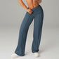 【Pantalones Holgados Cintura Alta】 Pantalones Rectos Versátiles para Mujer - Tejido Elástico Cómodo + Bolsillos Prácticos - Ideal para Trabajo, Paseos y Casa! ✨