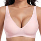 💕 Sujetadores sin aros cómodos para mujer de Jelly Wireless: sujetadores push-up, sujetadores sin costuras para camisetas y sujetadores de escote en V profundo para el día a día