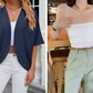 Cárdigan de manga corta con frente abierto 🧥✨ – Minimalista, color liso, ligero, tallas S-2XL