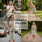 Falda-pantalón cruzada informal de cintura elástica para mujer