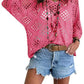 🔥Oferta especial: Blusas de punto estilo boho para mujer con cuello en V y diseño calado.