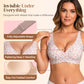 💕 Sujetadores sin aros cómodos para mujer de Jelly Wireless: sujetadores push-up, sujetadores sin costuras para camisetas y sujetadores de escote en V profundo para el día a día