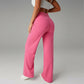 【Pantalones Holgados Cintura Alta】 Pantalones Rectos Versátiles para Mujer - Tejido Elástico Cómodo + Bolsillos Prácticos - Ideal para Trabajo, Paseos y Casa! ✨