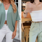 Cárdigan de manga corta con frente abierto 🧥✨ – Minimalista, color liso, ligero, tallas S-2XL