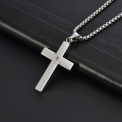 ✝️ Collar con cruz con garabatos del Padrenuestro – Símbolo de fe y devoción (Compra 1 y llévate 1 gratis)