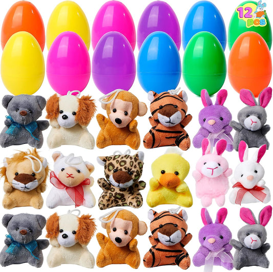 🔥HOT SALE 50% OFF-12/24/36 Pcs Förfyllda påskägg, fyllda med plyschdjurleksaker