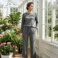 Conjunto de Top Cuello Redondo y Pantalón con Cordón para Mujer