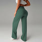 【Pantalones Holgados Cintura Alta】 Pantalones Rectos Versátiles para Mujer - Tejido Elástico Cómodo + Bolsillos Prácticos - Ideal para Trabajo, Paseos y Casa! ✨