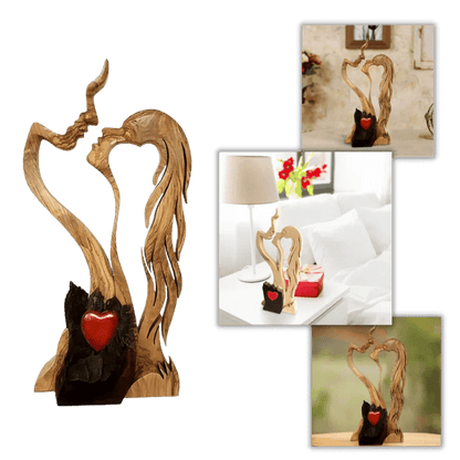 Sista dagen 49% rabatt 👩‍❤️‍👨 Love Eternal Wood - Couple Kissing Statue