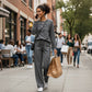 Conjunto de Top Cuello Redondo y Pantalón con Cordón para Mujer
