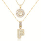 💖Paquete de 2 collares con colgante de inicial