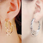 Pendientes de triple aro con diamantes