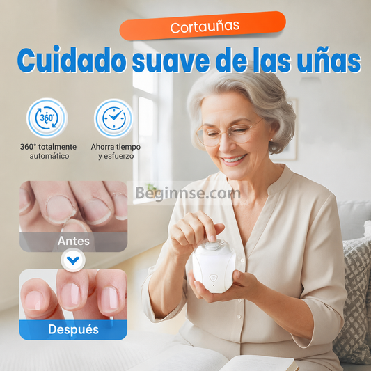 👶💅 Cortauñas Eléctrico Giratorio de 360° – Con Luz LED, Silencioso y Seguro para Bebés y Adultos