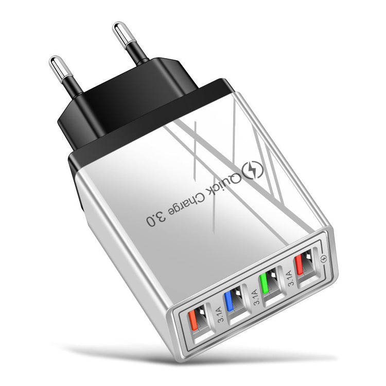 🔌⚡ Adaptador USB 4 en 1 Universal – Múltiples Salidas, Carga Rápida Simultánea para Celulares, Tablets y Audífonos 📱✅