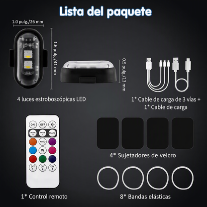 🚨🌈 Luces de advertencia LED inalámbricas de 8 colores con mando a distancia: ¡que te vean desde cualquier lugar! Potente función de parpadeo en 8 colores intensos, visibles hasta a 500 metros.⚡️