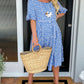 Vestido Midi con Cuello Redondo y Estampado de Lunares