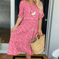Vestido Midi con Cuello Redondo y Estampado de Lunares