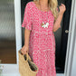 Vestido Midi con Cuello Redondo y Estampado de Lunares
