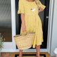 Vestido Midi con Cuello Redondo y Estampado de Lunares