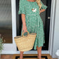 Vestido Midi con Cuello Redondo y Estampado de Lunares