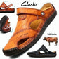 Sandalias de exterior transpirables de piel suave para hombre, talla grande
