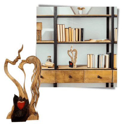 Sista dagen 49% rabatt 👩‍❤️‍👨 Love Eternal Wood - Couple Kissing Statue