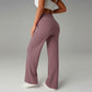 【Pantalones Holgados Cintura Alta】 Pantalones Rectos Versátiles para Mujer - Tejido Elástico Cómodo + Bolsillos Prácticos - Ideal para Trabajo, Paseos y Casa! ✨