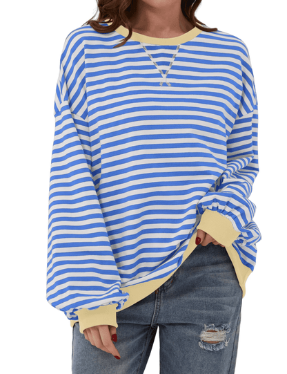 RANDIG LÅNGÄRMAD PULLOVER I OVERSIZED-MODELL FÖR KVINNOR